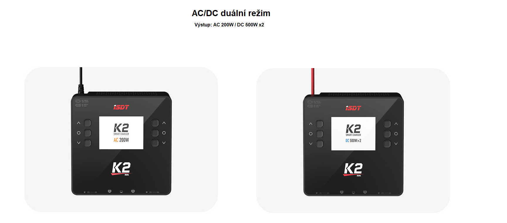 iSDT K2 DC 500W / AC 200W duální nabíječ