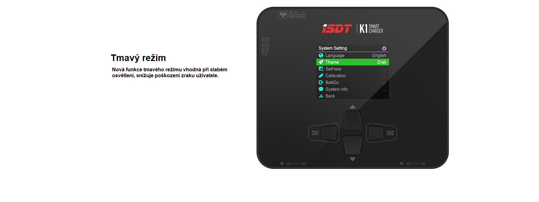 iSDT K1 DC 250W / AC 100W duální nabíječ